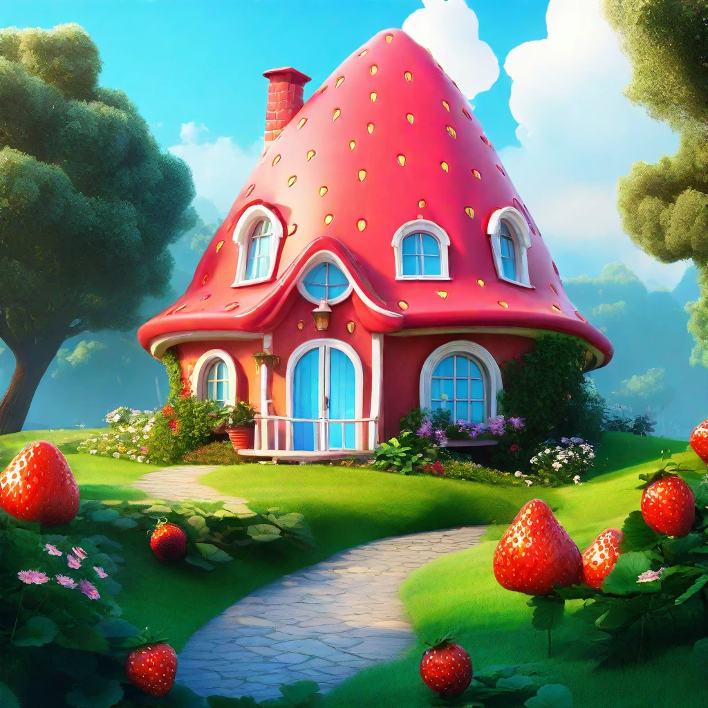 A Strawberry/一颗草莓/一粒のイチゴ
