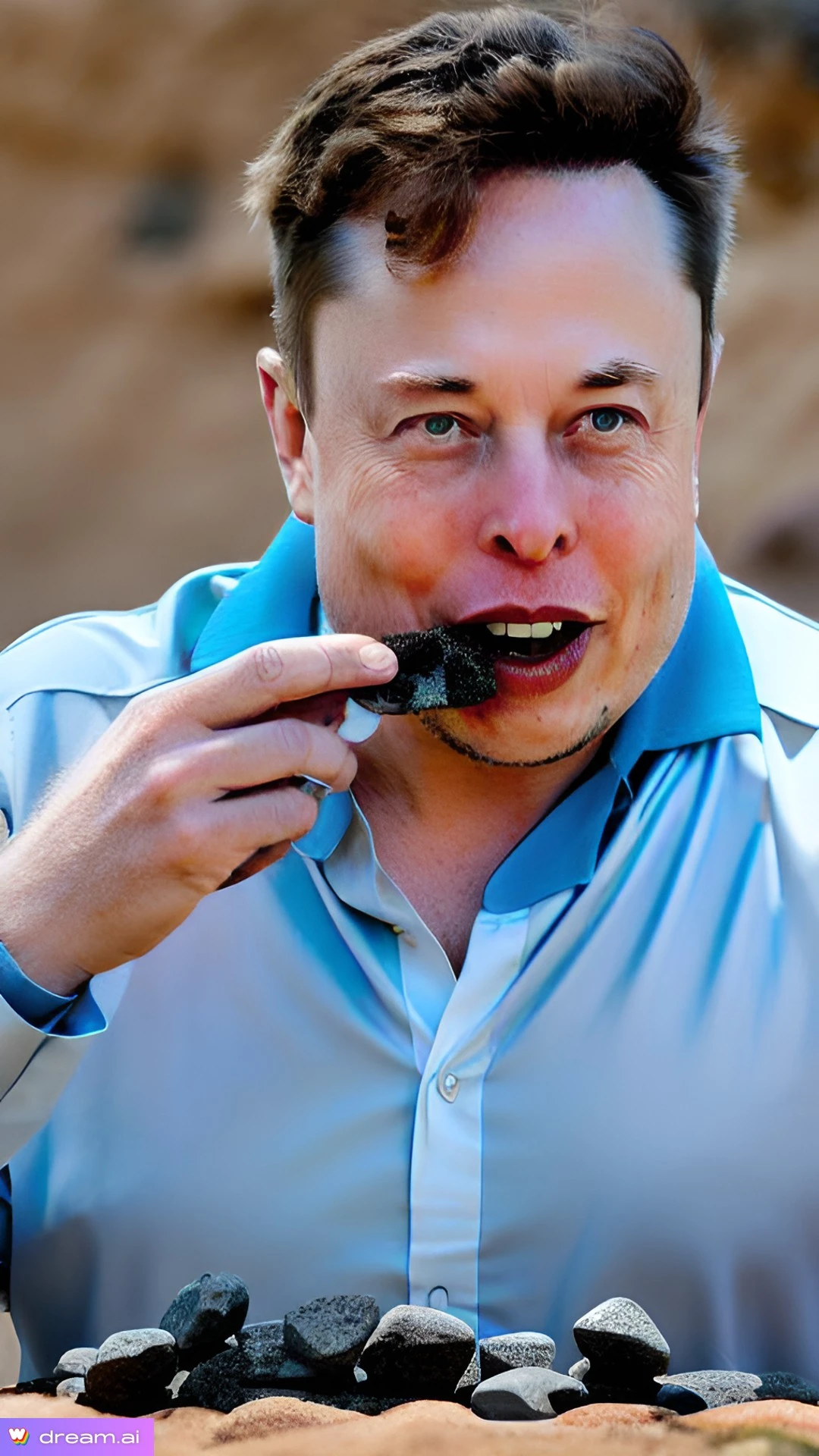 Elon Musk Eating Rocks