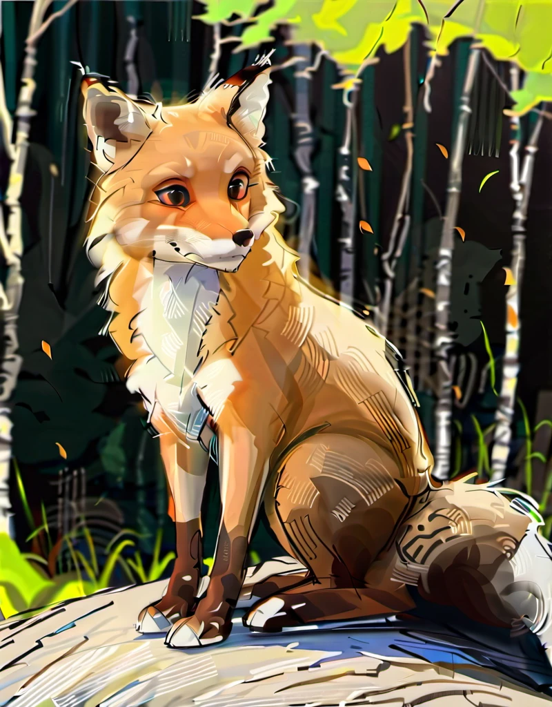 Cartoon Fox in the Wild.