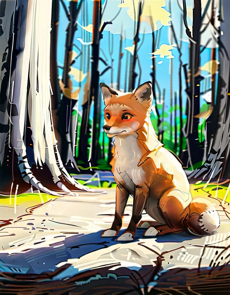 Cartoon Fox in the Wild.