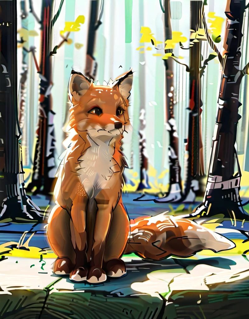 Cartoon Fox in the Wild.