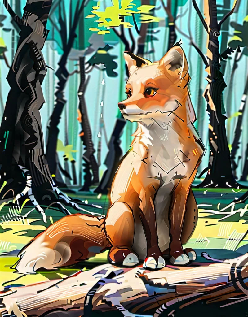 Cartoon Fox in the Wild.