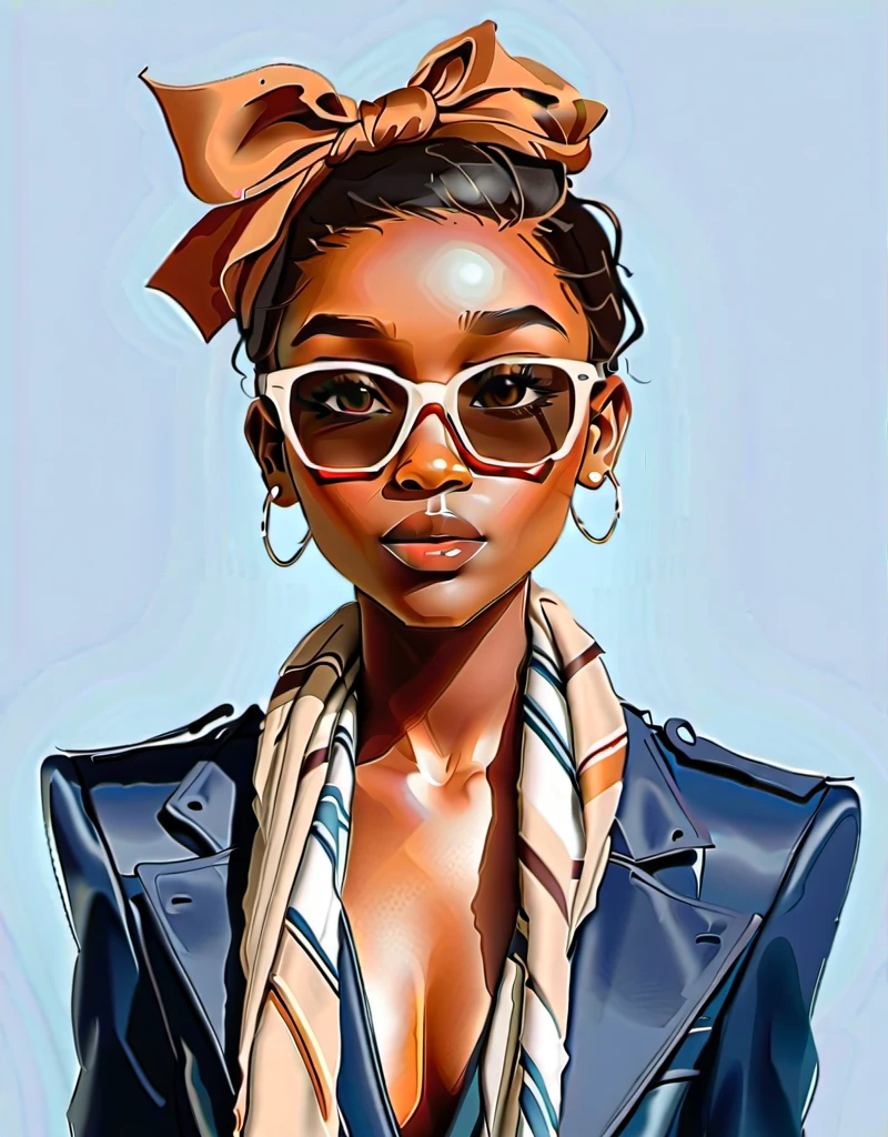 Cartoon Portriats of a Black Lady. (Krea)