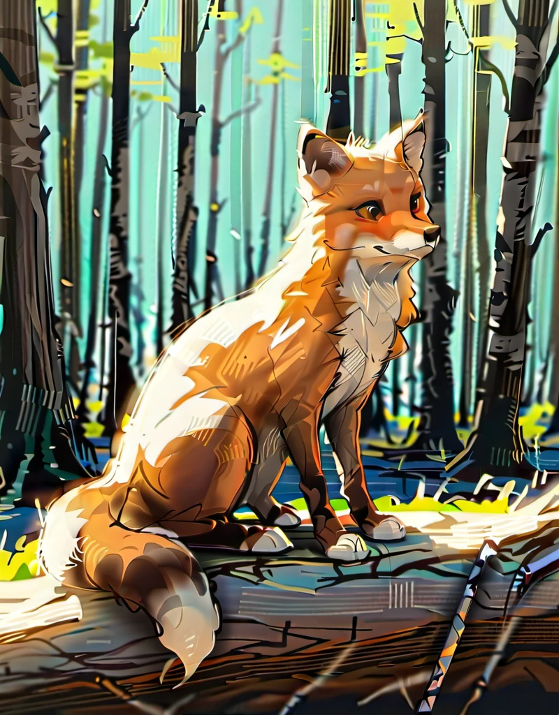 Cartoon Fox in the Wild.