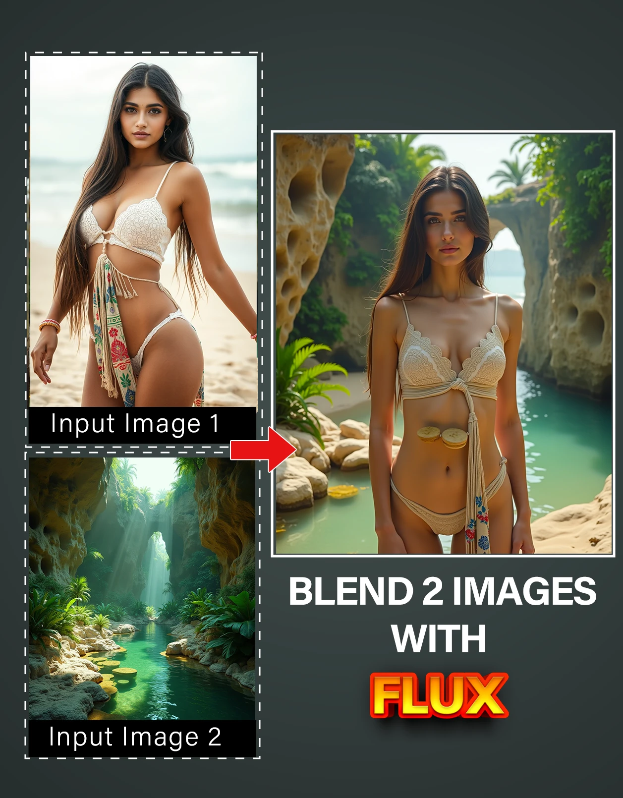 Input 2 Images and start generating to have blend image of both. <br><br>You can give it a prompt if you want.