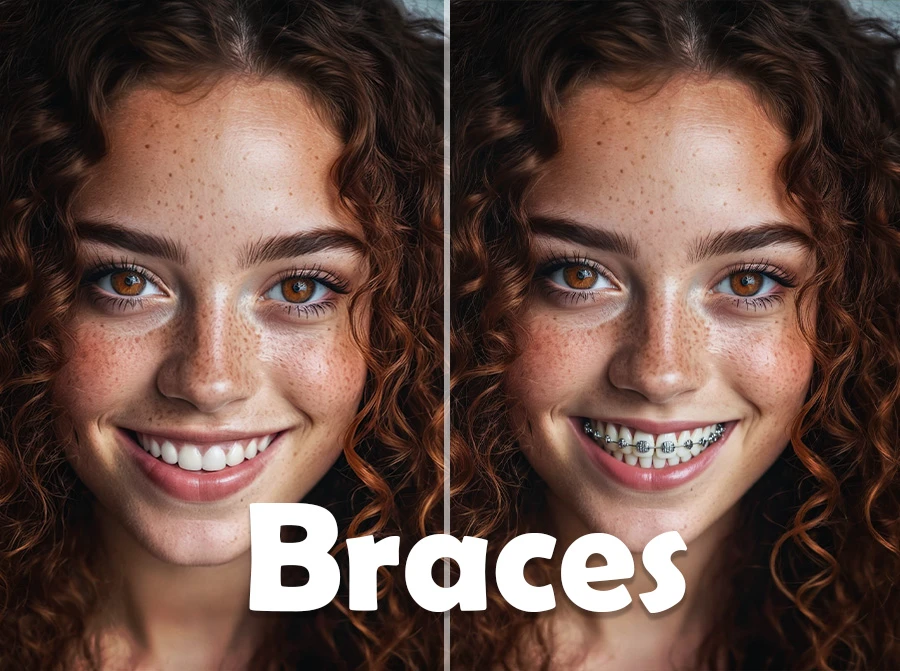 放入一张头像，露出牙齿最好。