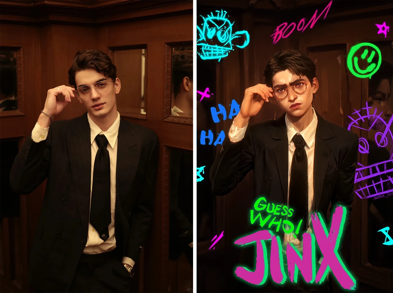 A bust shot works better<br>A half-body shot will look better