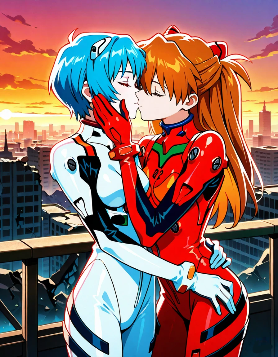 Asuka Langley Soryu and Rei Ayanami