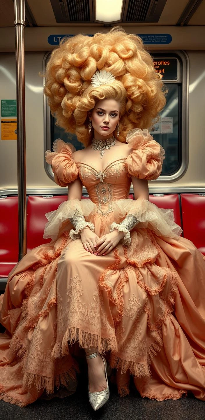 Rococo Lady On Subway