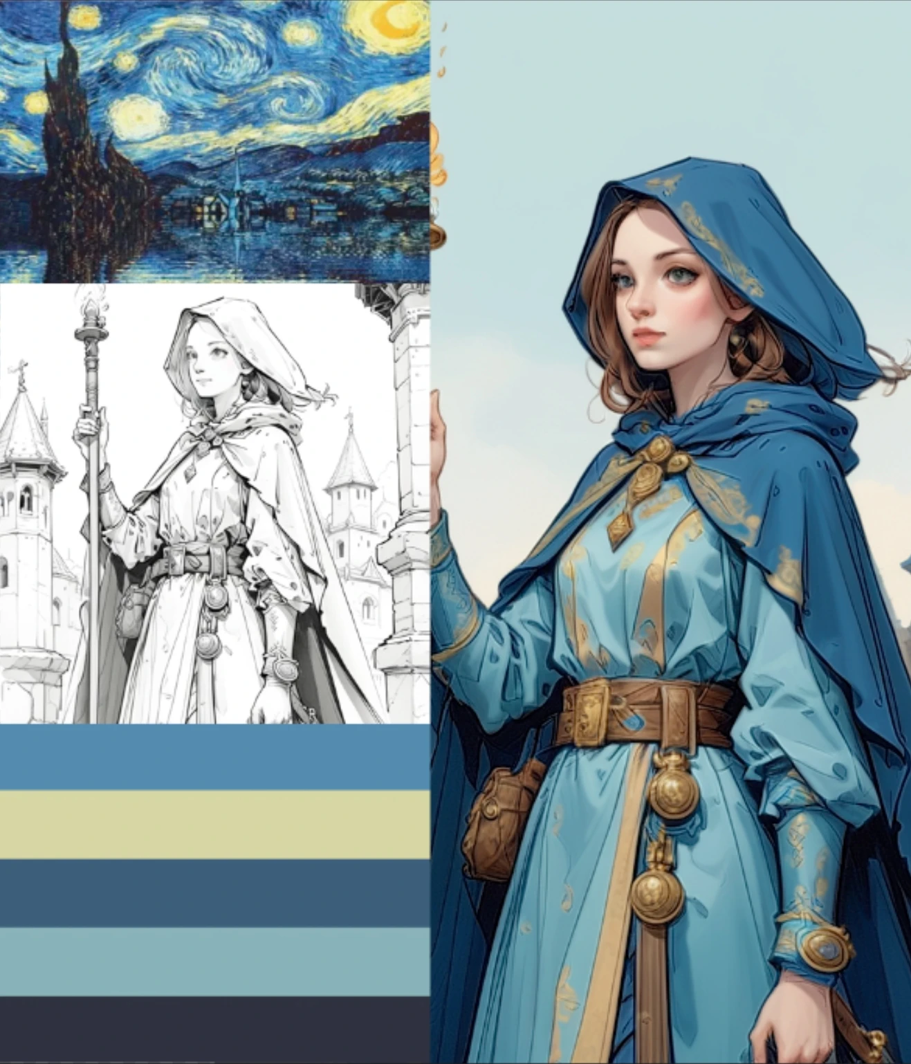 Input a line art drawing and a color reference image, and let the AI help you color it automatically!
<br>传入一张线稿图和一张色彩参考图，让AI帮你自动上色！