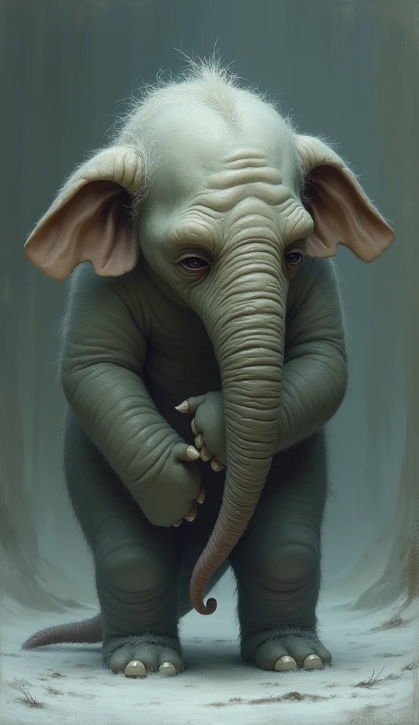 Long ears,Fangs,Fireproof glasses,Crystal eyes,White goose wings,Like an octopus's second skin,Elephant-like humerus,Ostrich-like legs,Elk horns