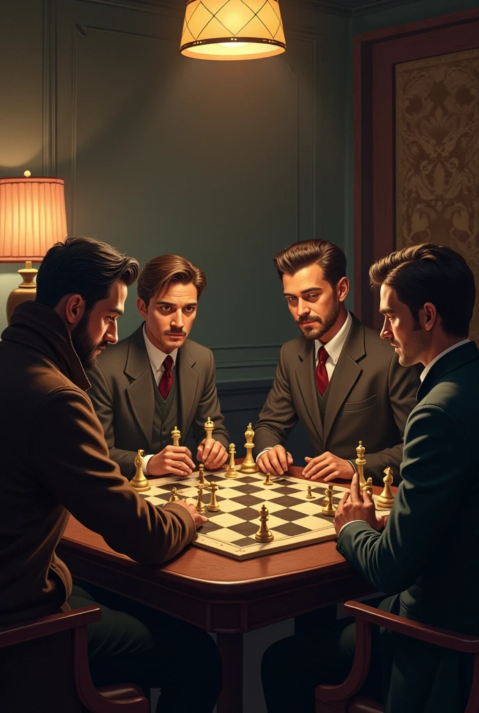 Create a visual representation of Ayanokoji Kiyotaka demonstrating his strategic skill, manipulating chess pieces while watching your opponents with a calculating gaze."