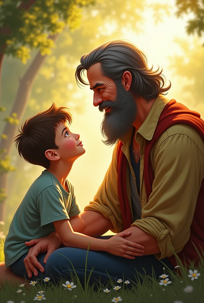  I draw three father, son and daughter characters for me to create a story for age ren