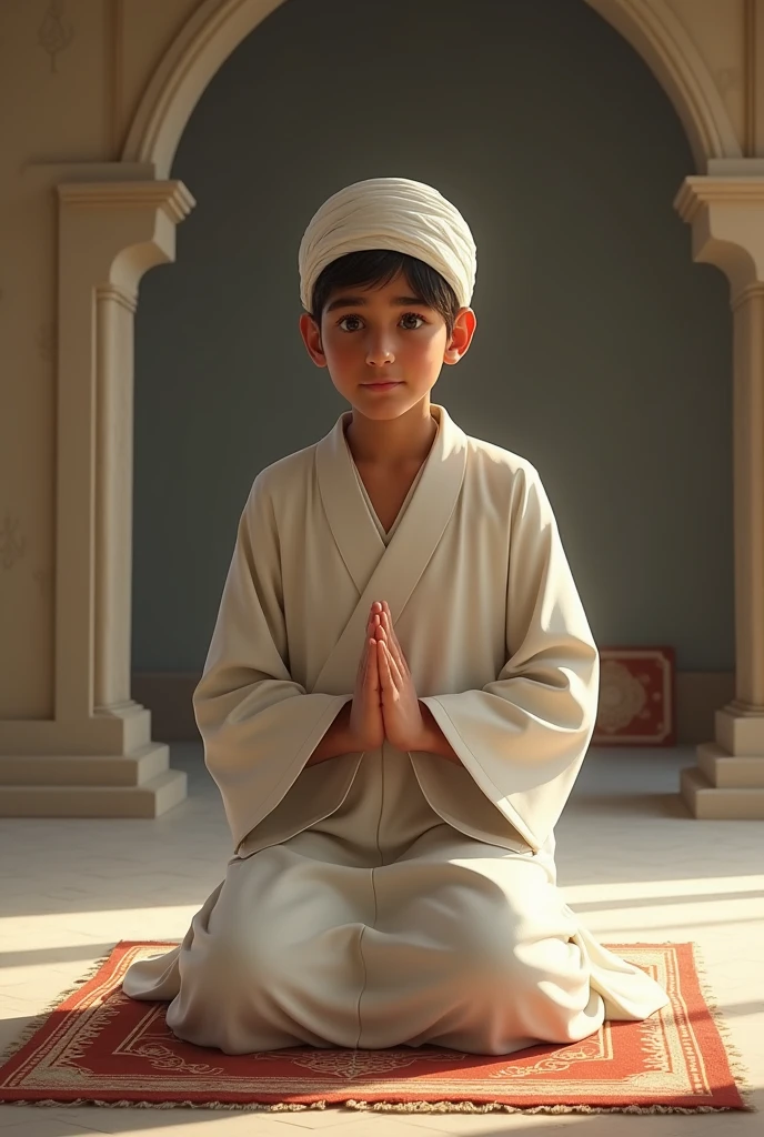 Zorastrian boy doing paryer