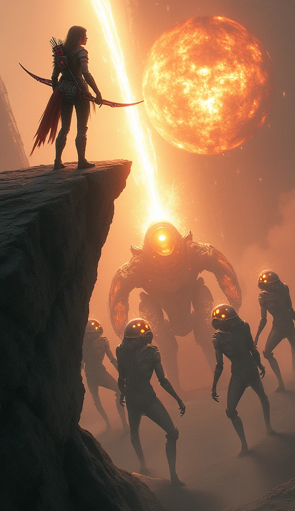 a close up of a person standing next to a giant creature, die antwoord music video, love death + robots, love death and robots, movie still of the alien girl, still from alita, mars attacks, kylie minogue as barbarella, still from a music video, die antwoord, critters - movie, amazing space creature 4 k --auto --s2