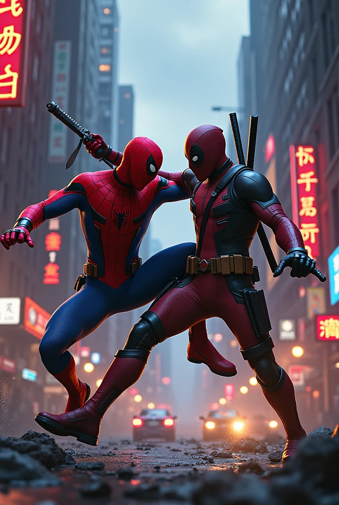Deadpool and spiderman 