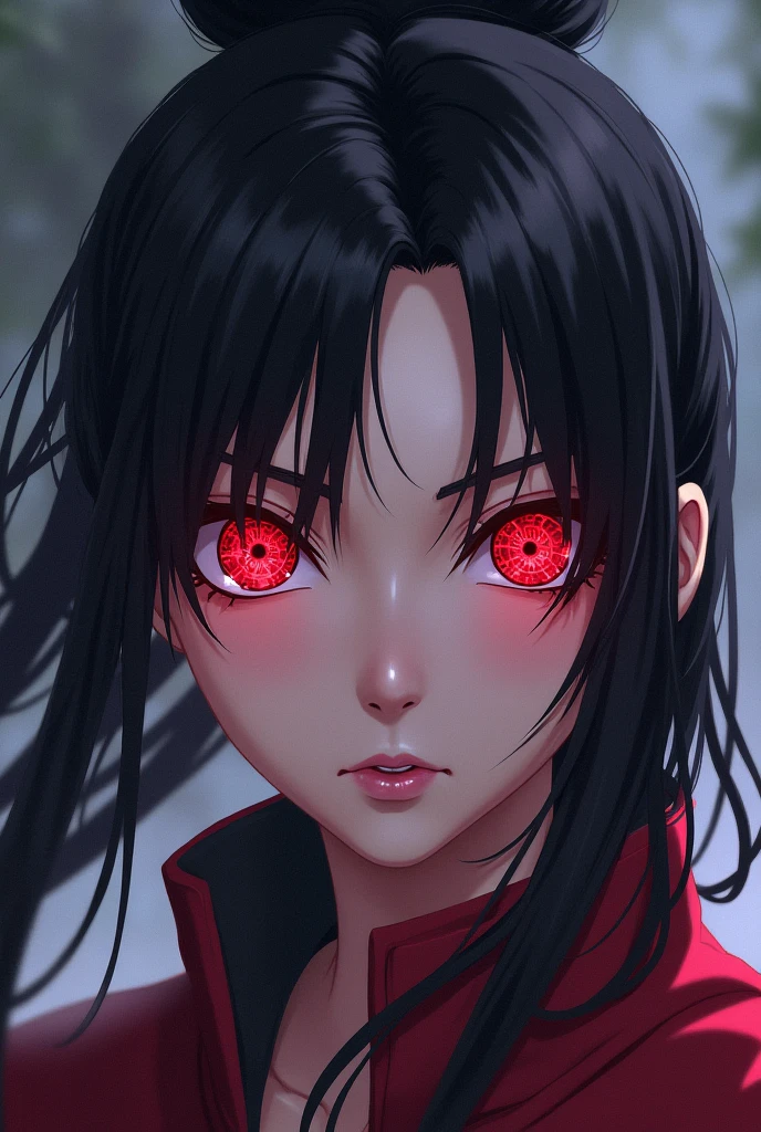 ''Sasuke with Sharingan eyes, (black sclera:1.3), character with black hair and red eyes, full manga outfit, anime face, manga art style, anime masterpiece, expression serenity, anime, best anime character design, Full 3D body, dark forest background, village icons, fine detail, super detail, system, subsurface scattering, soft diffused light , depth of field, complexity, high detail, sharp, full body, realistic face, detail, surreal detail, clear light style, full body, 8k, render, super detail , side light, beauty of sunshine, clear light''