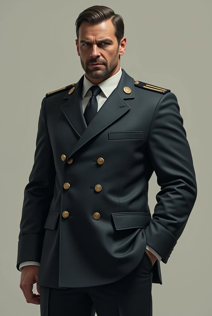 Navy officer uniform with badge
