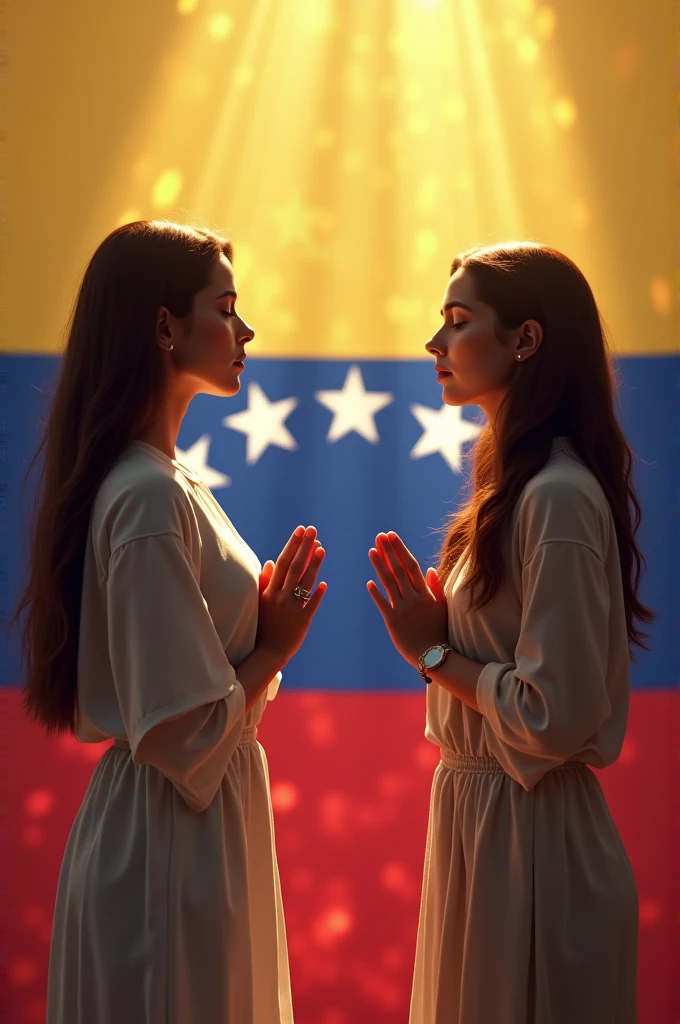 Image that integrates the flags of Venezuela and Colombia with a text that says. Venezuela and Colombia, blood sisters
