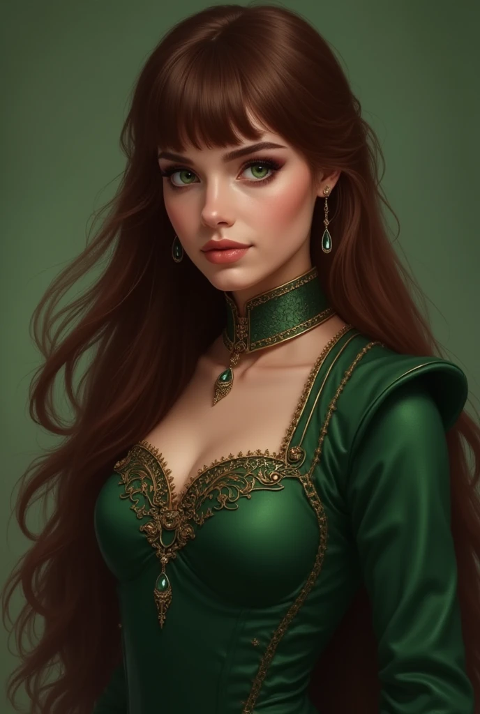 {-erro_de_anatomia:1.0} woman 40 years old, victorian era, queen clothes, (green dress), dark castle, a woman (alicent hightower), meddium dark red hair (dark red hair), (brown eyes) . Indifferent look , merciless. among the dragons, dinamic poses, egoist smile, upper body,