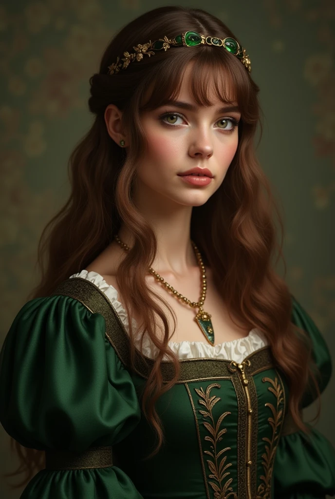 (((Ultra detailed, beautiful face, Megapixel))) Create a magical and captivating photo realistic image of a model styled as Merida, infused with the essence of Bo Peep from Toy Story. The model possesses sparkling (emerald green) eyes, reminiscent of Merida's adventurous spirit, and Bo Peep's sweet yet independent nature. Her hair, a cascade of wild (curly red) locks, flows freely, echoing Merida's untamed nature. She wears a unique ensemble, merging Merida's Scottish tartan with Bo Peep's feminine charm. The clothing is a combination of a flowing tartan gown in earthy tones, paired with a lace-trimmed shepherdess cape. Soft and lightweight fabrics, such as silk and organza, enhance the ethereal nature of the ensemble. Against a blank background, the focus is on the model's captivating features and the fusion of Merida and Bo Peep's spirits. With your camera, a high-resolution mirrorless camera paired with a prime lens, you will capture the enchanting essence of this Merida and Bo Peep fusion.