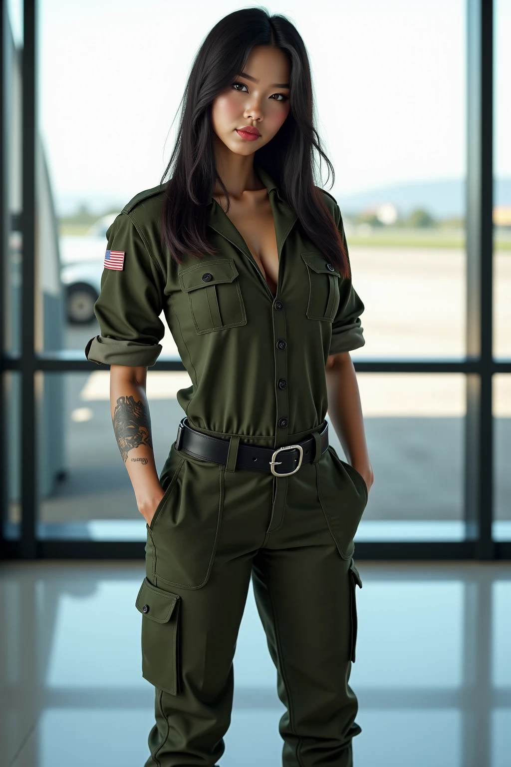 (realistic, photorealistic), cinematic photo ,realistic, (a woman wearing loungewear and Cargo Satin pants: Pants with multiple pockets, often inspired by military wear.), NikkyRiderQuiron woman, . 35mm photograph, film, bokeh, professional, 4k, highly detailed, (high quality skin), (high detailed face skin), (realistic iris), (realistic pupils), (skin pores), (skin imperfections:0.27),sexy Ass ,candid ass