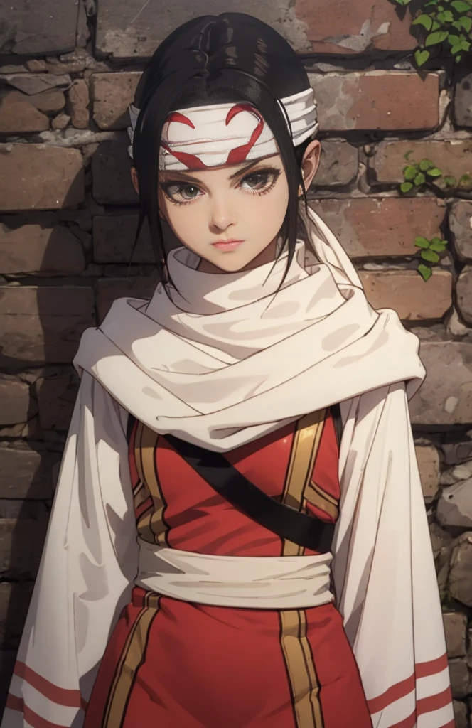 source_, score_9, score_8_up, score_7_up, score_6_up, (perfect anatomy) BREAK cowl headband on forehead blond hair brown eyes bob cut medium hair standing next to wall looking ahead looking at viewer accurate clothing of image very detailed of clothing high quality clothing very beautiful girl