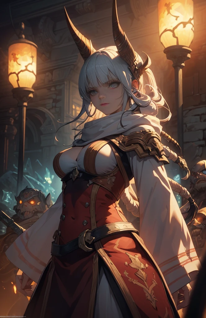 (wide shot:1.3),(masterpiece),(best quality),(highres),(by famous artist),(((official art))),(by Paul Hedley),(illustration),(Sci-fi style),(Mechanical style),(((nsfw))),1girl,Sesshoumaru,sesshoumaru,mature female,(scornful eyes),yellow eyes,parted bangs,pointy ears,white hair,very long hair,red facial mark,forehead mark,huge_breasts,robot girl,beautiful detailed face,Mechanical-arm,mechanical clothes,dramatic angle,holding a battle axe,cyberpunk city,detailed manga illustration,(bare shoulders),(skinny),mecha musume,((solo)),beautyful eyes,shiny eyes,Fantasy scenes,number art,Creative editing,Engaging narrative,Eye-catching visuals BREAK dynamic art,Moving sculptures,Mechanical creation,Interactive installations,dynamic movements,Engineering ingenuity,captivating visuals,
