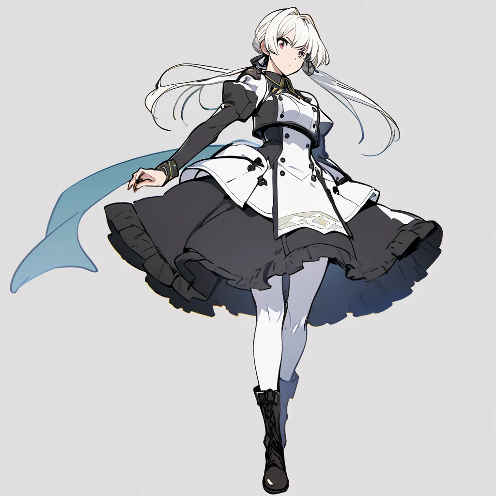 Anime, 1 girl, Millia, solo, Full body, plain White background