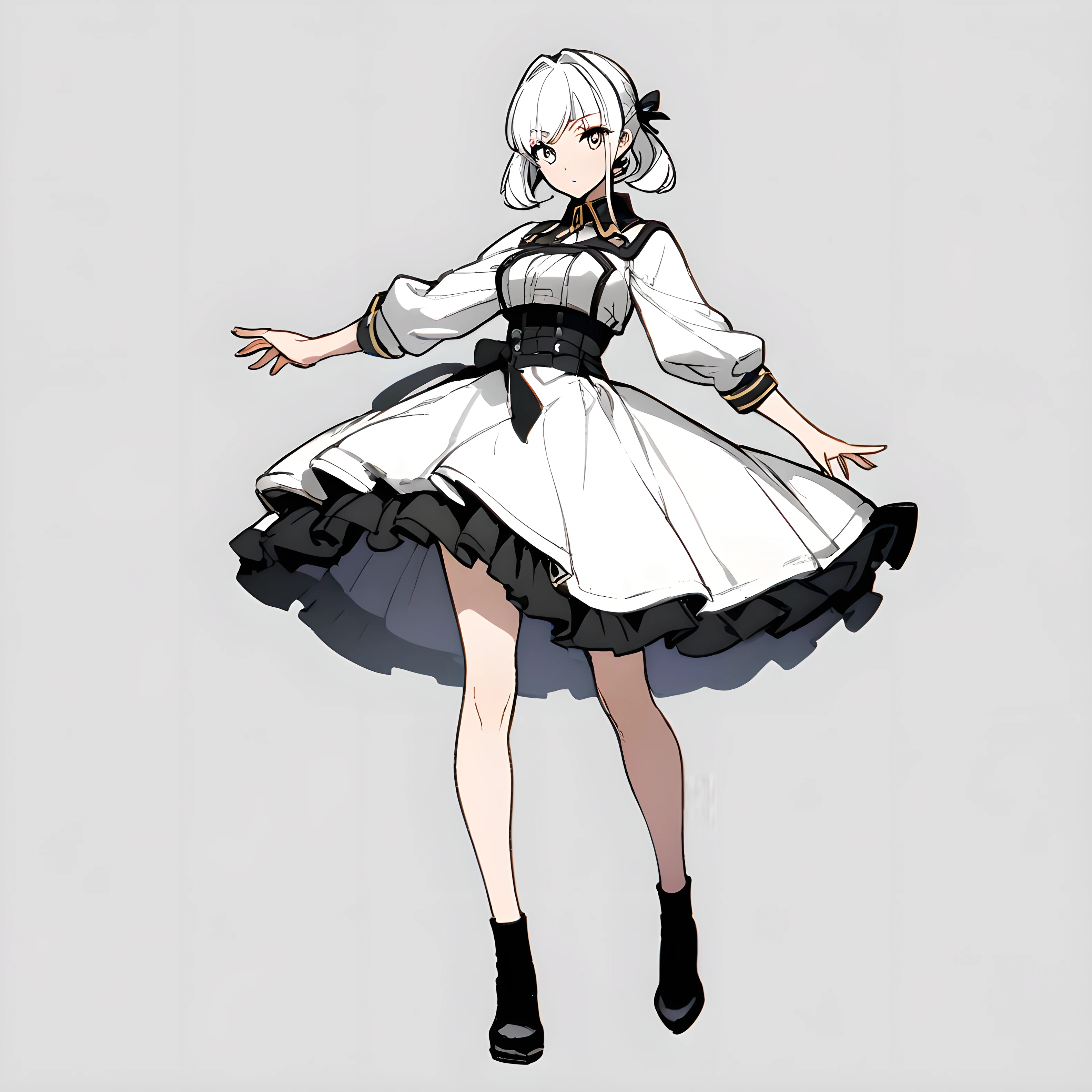 Anime, 1 girl, Millia, solo, Full body, plain White background