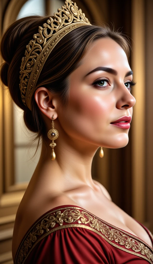 Arafedka in a golden headdress and a red lip, beautiful portrait, very beautiful portrait, color photograph portrait 4k, traditional russia, stunning portrait, by Andrei Ryabushkin, medieval princess, gorgeous woman, gorgeous portrait, medieval portrait, by Alexander Kucharsky, traditional beauty, beautiful portrait image, by Fyodor Rokotov