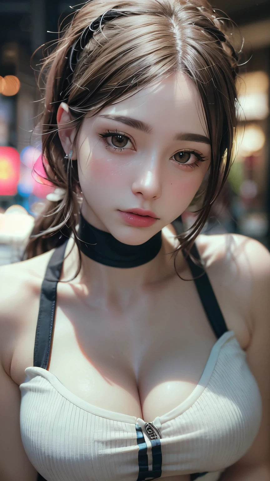 (8k, RAW photos, highest quality, high resolution:1.1), (hyperrealistic:1.4),(realistic, photorealistic:1.3), soft light,realistic face,realistic body,realistic skin,absurdity,masterpiece,(cute:1.8),(slouch:1.8),(from top:1.2),(close-up:1.4),crawling on all fours,POV,( Detailed White tight T-Shirt:1.2),(Beautiful Nipple Slip:0.9),(Long Hair,Ponytail),(Big breast:1.2),Cleavage,Detailed Black Eyes,Innocent Eyes,Drooping Eyes,Teary Eyes,Open Lips,Blush,Good Style,Cinema Light,Film Grain,Close Up,Look Viewer,Full Body,Depth of Field, Blurred Background,Eye Focus,Young,85mm Lens, F/ 1.4,Professional Lighting,Portrait,Photon Mapping,Radiosity,Physically Based Rendering,Transparency,Japan Girl,Day,Sunny,Outdoor, hourglass body