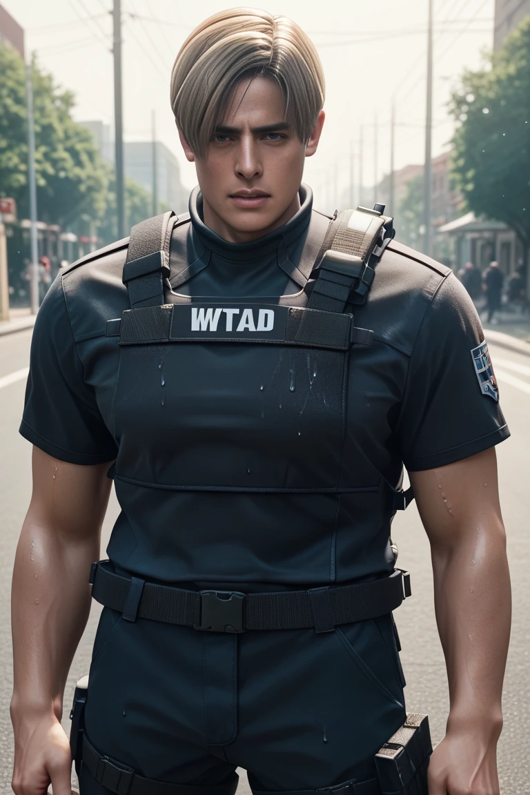 (High resolution CG), (  Top Quality  ), (High resolution CG), (  Top Quality  ), .   Kennedy has a beautiful body, SWAT Clothing, Handsome and cool young man  ,   thin macho,  Big Breasted  ,   pee,   my crotch is wet  ,   embarrassing,   High Quality  