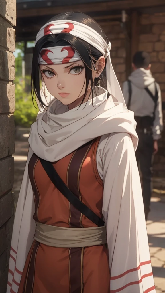 Pure love face_v1 source_, score_9, score_8_up, score_7_up, score_6_up, (perfect anatomy) BREAK cowl headband on forehead blond hair brown eyes bob cut medium hair standing next to wall looking ahead looking at viewer accurate clothing of image very detailed of clothing high quality clothing very beautiful girl perfect body