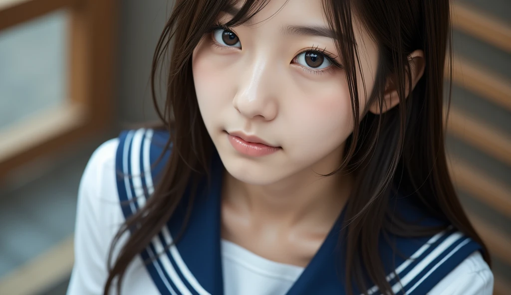 Ahe face、half-open lips