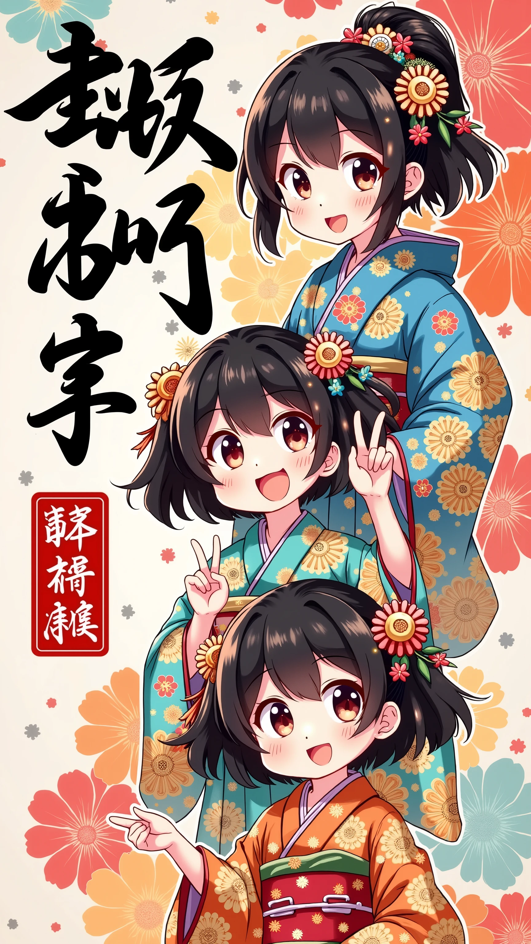  A traditional Japanese festival, Calligraphy Contest , calligraphy, japanese text, “Happy New Year” ,  Japanese characters happy to welcome the new year , Dynamic brush ,  New Year Party with Japanese Characters, Wallpaper drawn in perfect Japanese 