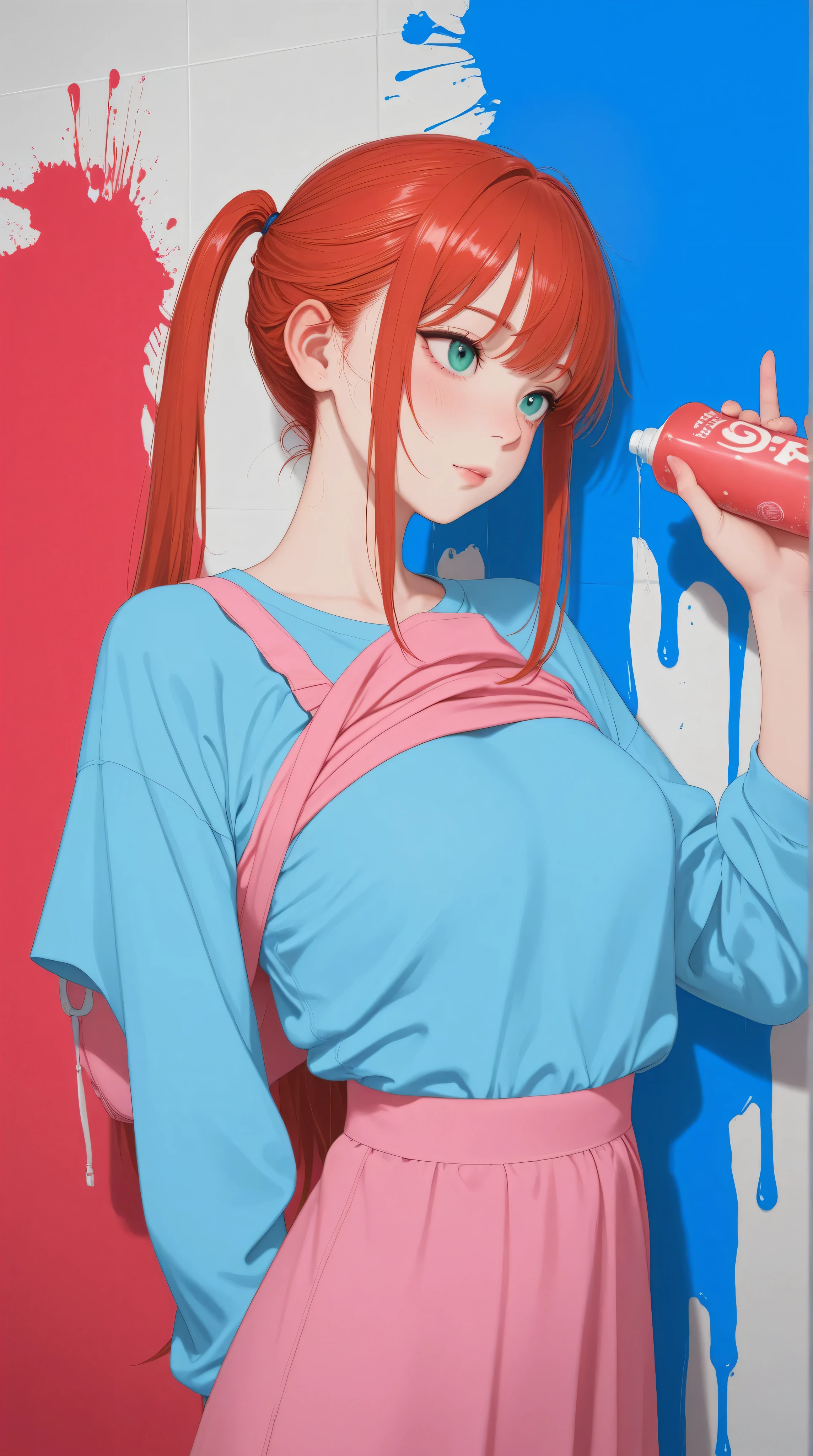 Kizi,Highly detailed, Amazing work,Vitreous luster,((clean backdrop)),In pink,(((blue colors))),green color,red colour,Best quality at best,clean backdrop。