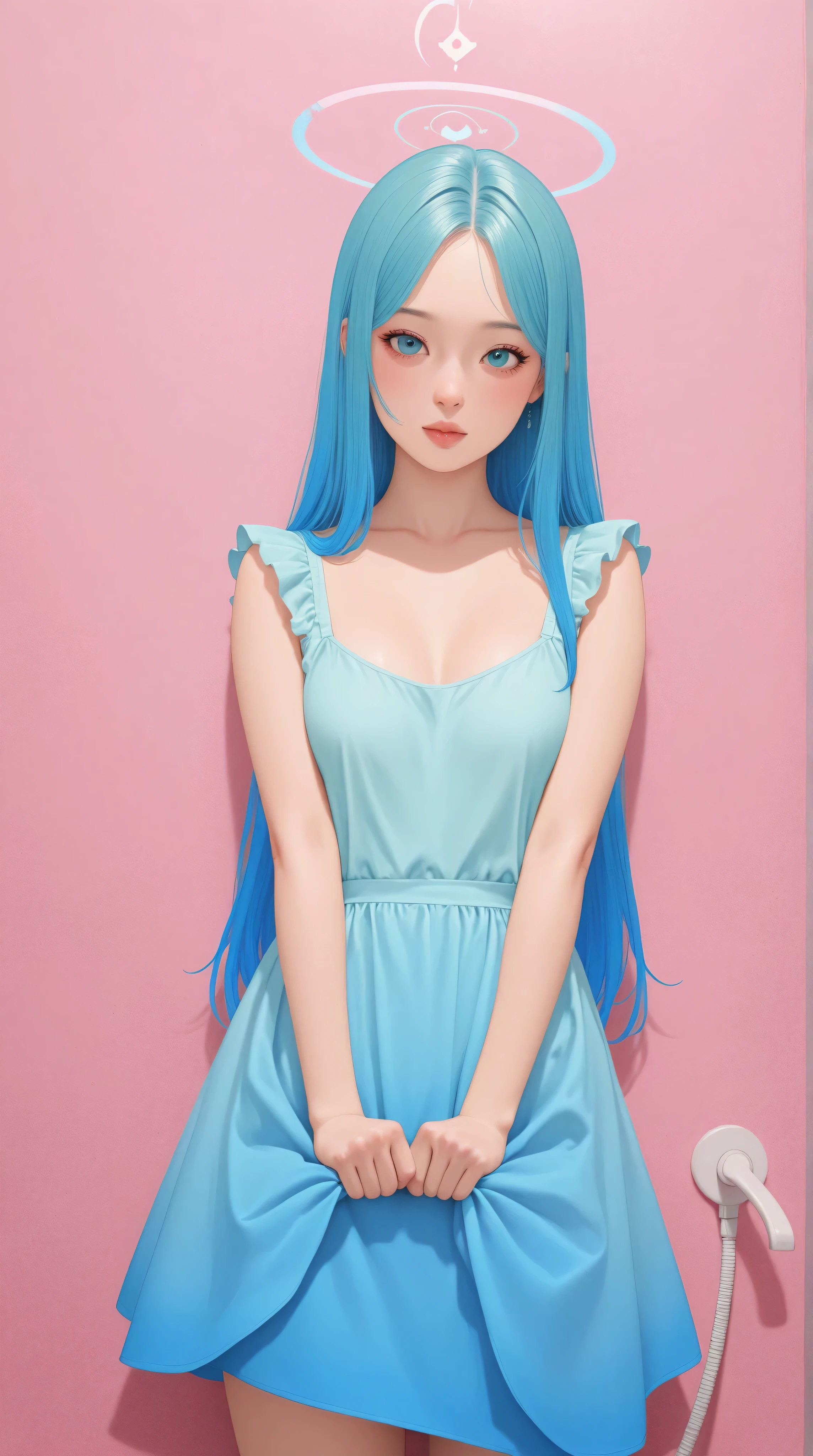 Kizi,Highly detailed, Amazing work,Vitreous luster,((clean backdrop)),In pink,(((blue colors))),green color,red colour,Best quality at best,clean backdrop。