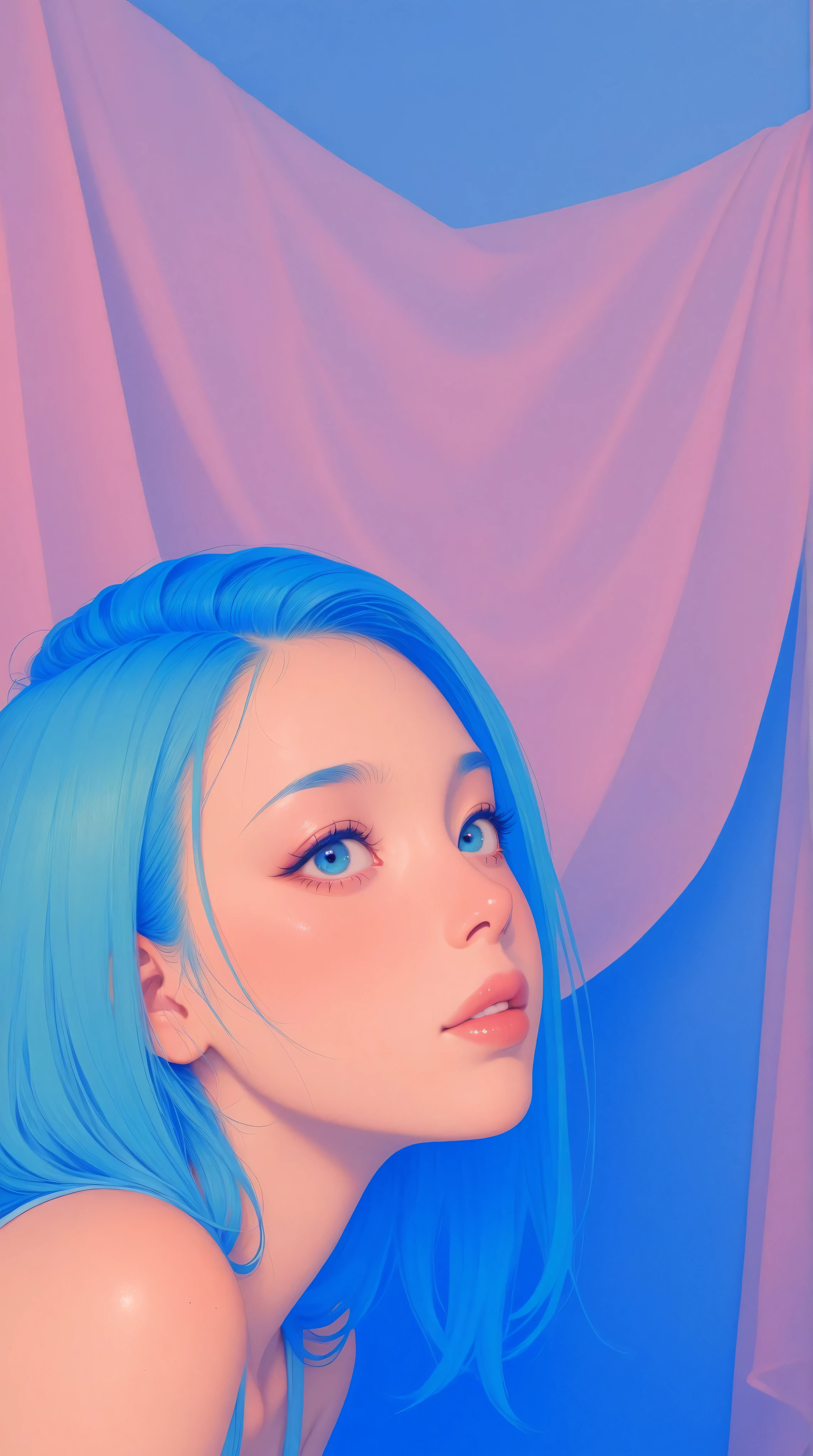 Kizi,Highly detailed, Amazing work,Vitreous luster,((clean backdrop)),In pink,(((blue colors))),green color,red colour,Best quality at best,clean backdrop。