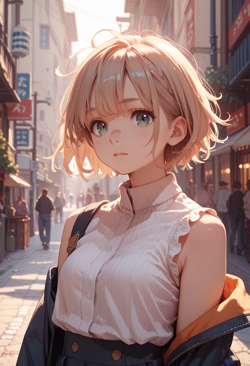 Valkyrie Girl, ((Masterpiece)), ((best quality)), (Anime:1.3), (super detail:1.2), (High Definition:1.3), (Professional Photography:1.4), (sharp focus), (perfect light),((12 years old)), profile, 8K, Glossy skin, cinematic lighting, 1girl, ((Valkyrie Girl)), (Healthy slim body), (Cute innocent teenage girl), slendar body, small breast, glossy medium hair, (loose blunt bangs), open mouth wide, fang out, (naughty smile), beautiful collarbones, (slightly exposed shoulders), pale brown hair, Hair that flutters in the wind, BREAK, ((best quality)), (super detail:1.2), (Sitting on Dubrovnik townscape in Croatia), summerday, (very aesthetic:1.2), (absurdres:1.3),