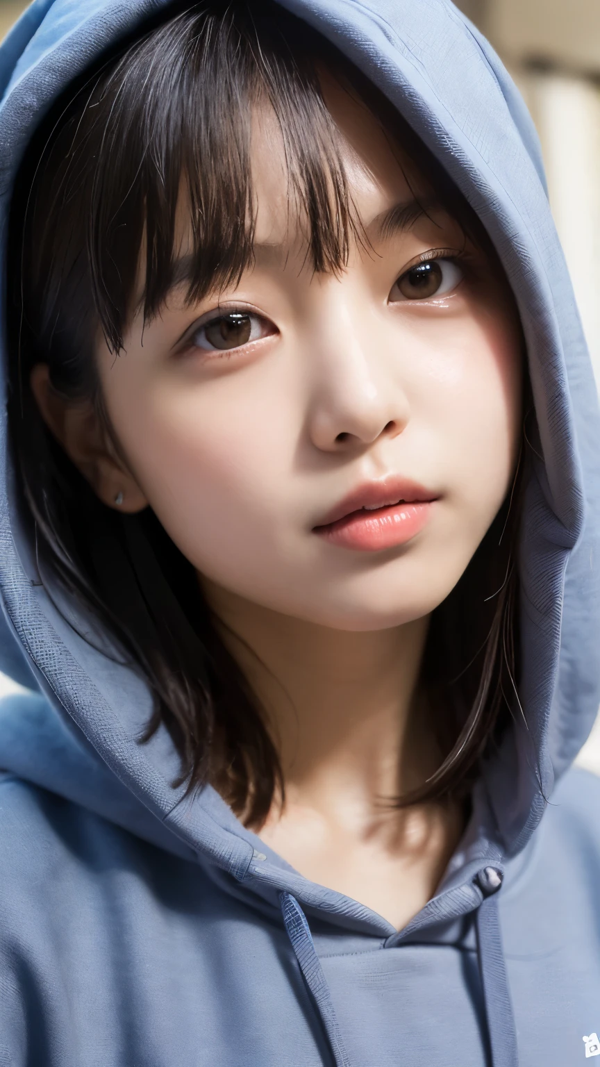 (1 nogizaka girl , RAW photos, photorealistic:1.5),(最 High Quality , High Quality , high resolution, 最 High Quality ,ultra high resolutionolution, high resolutionolution, high resolution,超 high resolution, file size is large by hand,8k,2k wallpaper,8k wallpaper, High Quality texture,wonderful, very delicate :1.4),one girl , Famous idols of Japan, beautiful faces,Small face, absurd,Ridiculous,incredibly Ridiculous, portrait, chest close-up , Blurry Backgrounds ,( hoodie, without makeup:1.2),Medium Skin, Beautiful skin, detailed skin,Small Head, black hair, silky hair,(Japan's eyes:1.3),fine grain,iris,Japanese idol eyes,Japanese Nose, five fingers,(Eyebrow:-0.5),(Particles of light, lens flare, Luminous Particles : 0.7),View your viewers, bright lighting on the streets of New York, Professional Lighting , girl