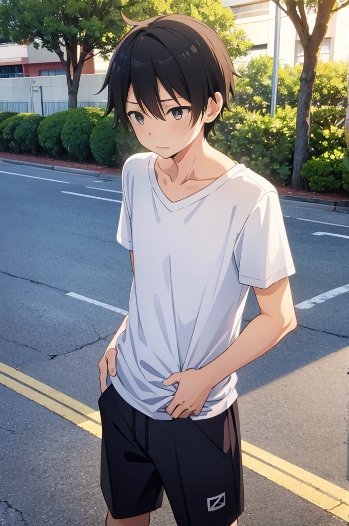 nice,charm,Shota,Vibrancy,Japanese junior high school students, celebrity style ,clavicle, thin limbs,erection,Getting younger,Become cute、 big white t-shirt ,,,Butts are adults ,,,(,tears,saliva), old man with sexy face , boys, after school activities ,,
