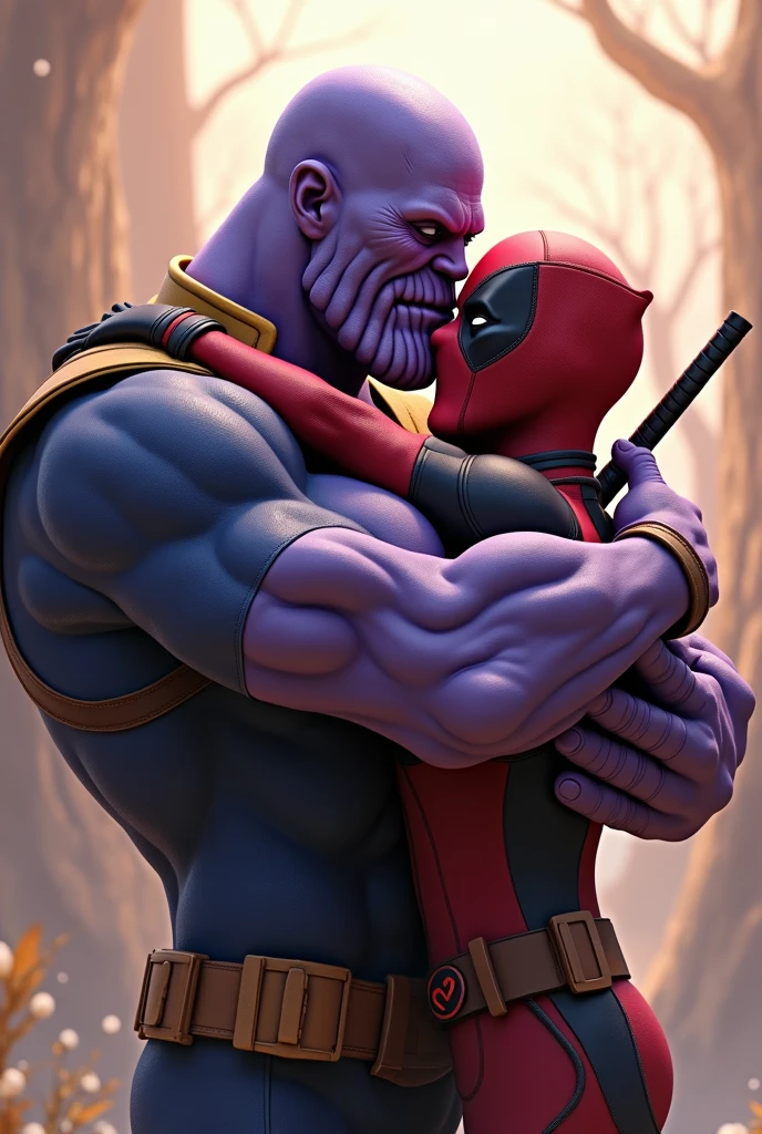 thanos kissing deadpool