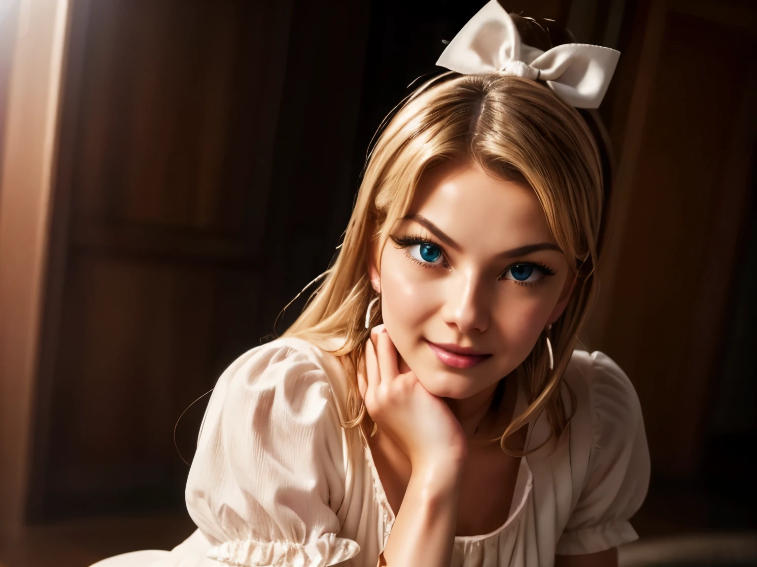 (masterpiece:1.2), best quality, high resolution, unity 8k wallpaper, (illustration:0.8), (beautiful detailed face:1.2, beautiful detailed eyes:1.2), perfect lighting, extremely detailed CG, (perfect hands, perfect anatomy),
cute, beautiful, charming lady, shiny hair, Shiny Skin , beautiful light big eyes,
Mature Woman, married woman, soft With a gentle appearance and a gentle mother-like atmosphere,
FEMININE STYLE, beautiful kubire, beautiful, naughty face,
rhythm_a, blonde hair, long hair, wide ponytail, green eyes, white choker , choker , heart earrings, ribbon, magical girl, cure rhythm dress, PUFFY SHORT SLEEVE, Blog, arm warmers, Wrist Cuff , white boots that shoot bows, Knee boots , embarrassing、blush、 pussy((( disorganized 、Excited and happy)))