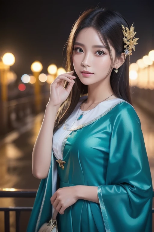 Optimal image, (8K, RAW photo, Realistic), Delicate and delicate brushstrokes and gorgeous and dynamic painting techniques, A full-body photo of a fashion model,A fashion runway for alien technology , vogue photography , Inspired by Chinese Xianxia and cyberpunk。(Best quality,4K,8K,A high resolution,Masterpiece:1.2), (Realistic,Photorealistic,photo-realistic:1.37).