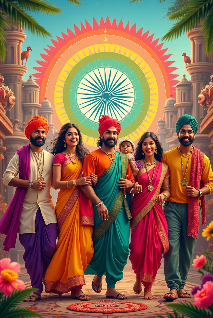 Indian man and women celebrating anniversary in disney pixal image 3D image