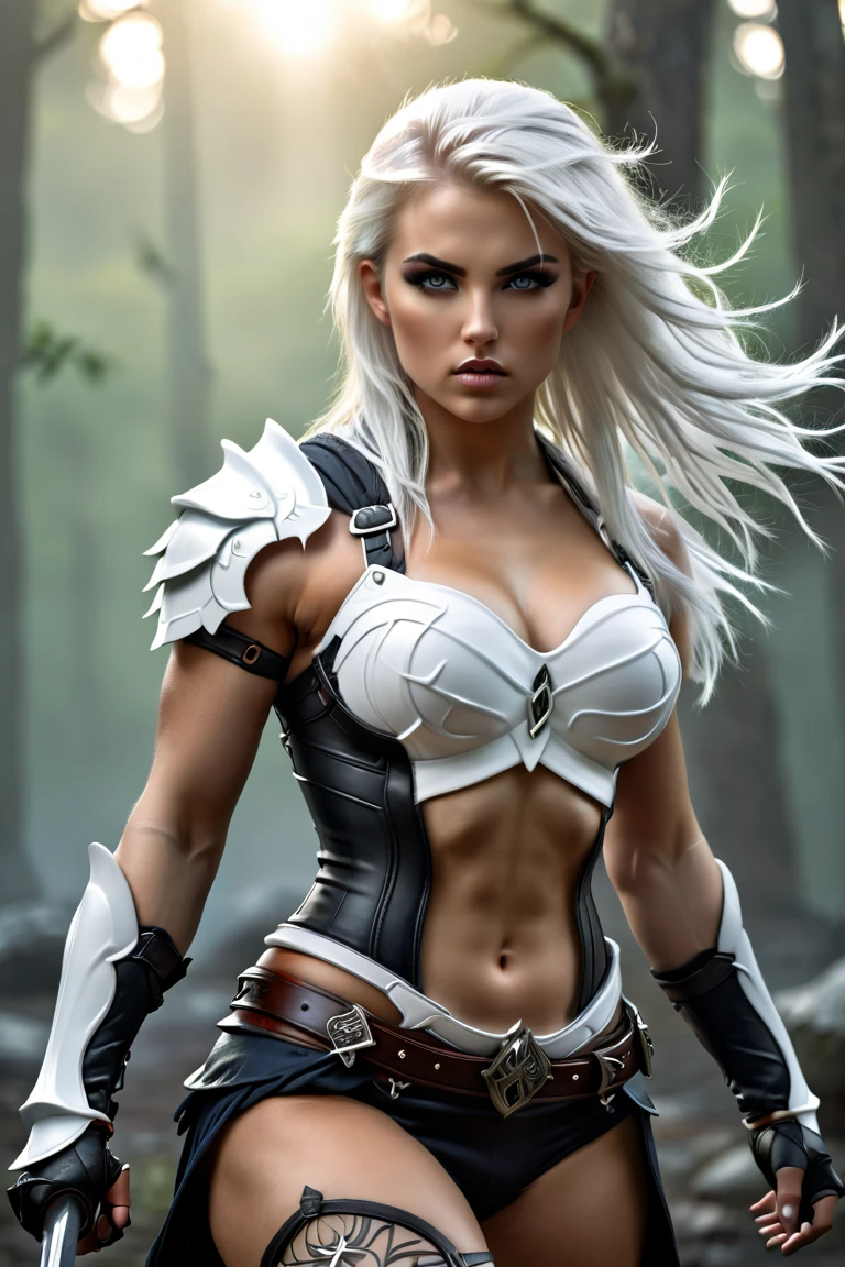 White Warrior Girl II, fantasy girl, woman fighter, female warrior, warrior girl, white girl, sexy