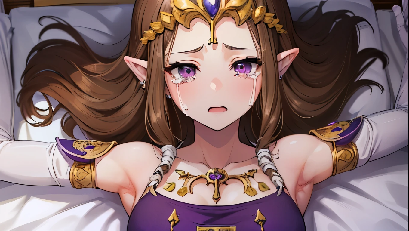 ((( men and women having sex ))))))))),((( overhead shot )))),((( Exposed armpits)))),(()))),,(dissatisfaction),(((( Exposed Shoulders)))))),(( upper body only)),((Alone)),((( bed))), Anime-Style Art ,masterpiece,( Top Quality ), (Super Details),( very delicate and beautiful ),((( Front face))),( Detailsな顔),(( Eyes Like Jewels)),((( mature woman, queen ))),((((1 queen in a 美しい embroidery )))),((crinoline)),,(()),, clevis on the stone ,( bed),length_ gloves, very gorgeous hair accessory ,、(((()))),((((Adult expression)))),(((( beautiful faces )))),((((tears)))),((Noble Princess)),((()))),(((()))),(( clevis on the stone )),(((( dark brown hair )))), princess zelda,(( breasts are slightly exposed )), (( Top Quality )),,(Very Details) ,((((((purple blouse)))))),((( person portrait))),(( Very beautiful mature woman :1.5)),, (( Top Quality )), (Very Details),(( Details)),((((((( ))))))),Nintendo, The Legend of Zelda ),,((Alone)), (( Top Quality )), (Very Details), ,