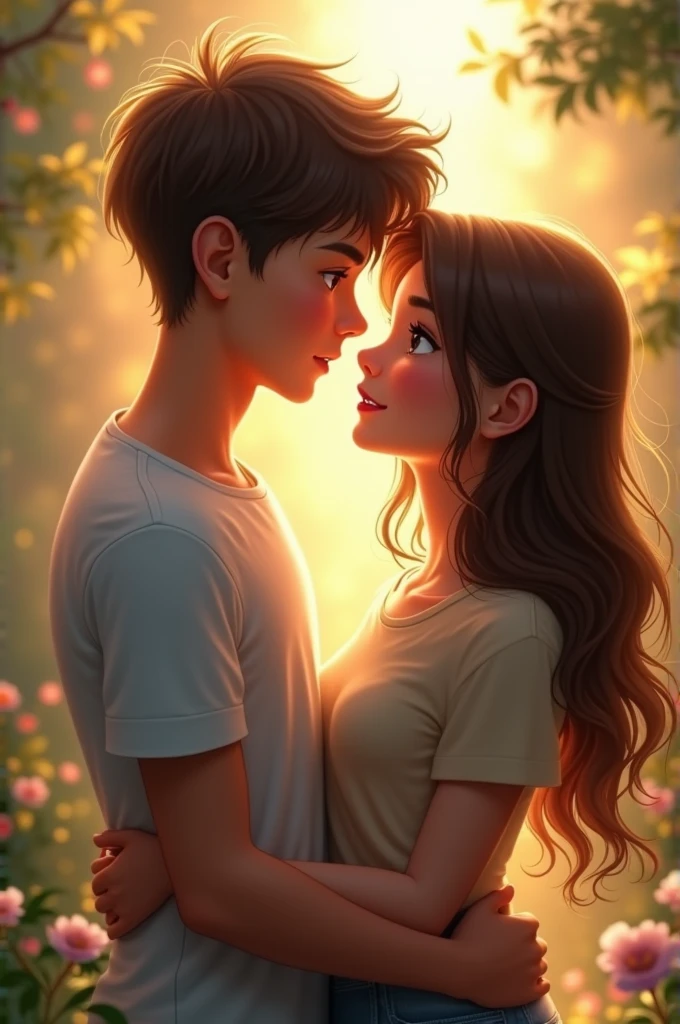 chubby brunette girl with black hair and blue eyes with her boyfriend