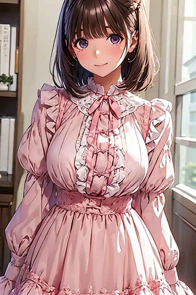 (masterpiece、Highest quality)、(Photo Real:1.4)、 Mature Woman, Beautiful thighs、Front view、1 Girl、30 years old、Perfect Face、Symmetrical cute face、Pink nurse uniform、(Random hairstyle、blonde)、Big eyes、Long eyelashes、((expensive))、Beautiful Hair、Beautiful Face、Beautiful and beautiful eyes、Perfect proportions、Beautiful breasts、Beautiful feet、Beautiful fingers、((High quality fabric、Pink nurse uniform、Skirt flip))、(To the hospital)、Are standing、 (smile), (((Skirt lift with both hands、Panties and pantyhose are visible)))